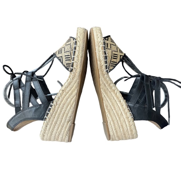 Rockport Aztec print black and tan lace up wedges womens shoes size 8 - Picture 12 of 14